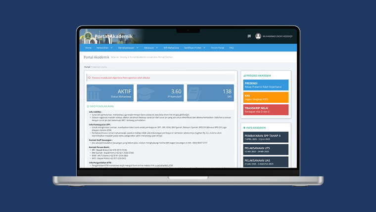 UX Research & Design – UAD Academic Portal